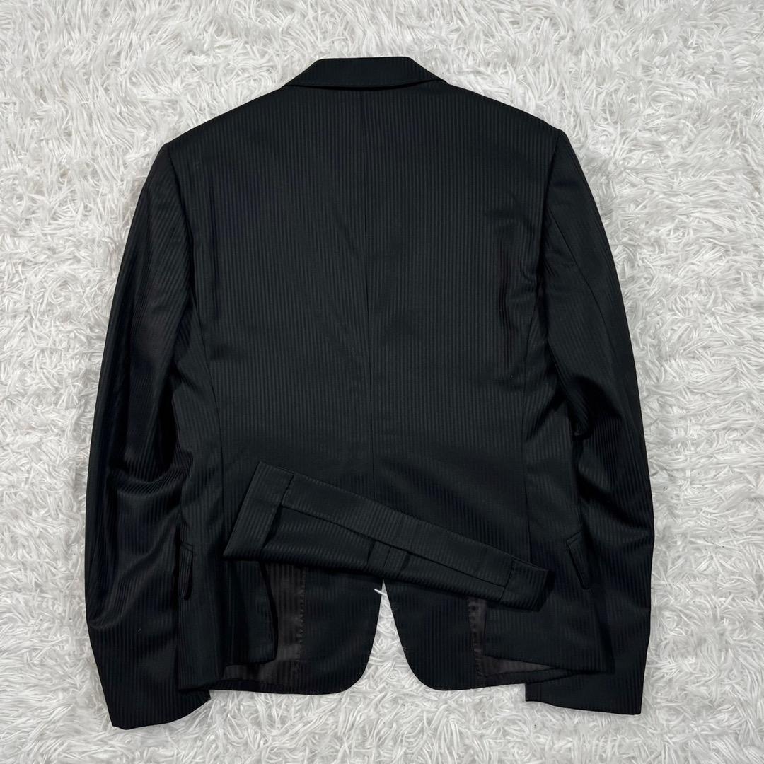 トルネードマート フレアパンツスーツ セットアップ ストライプ【L】ブラック