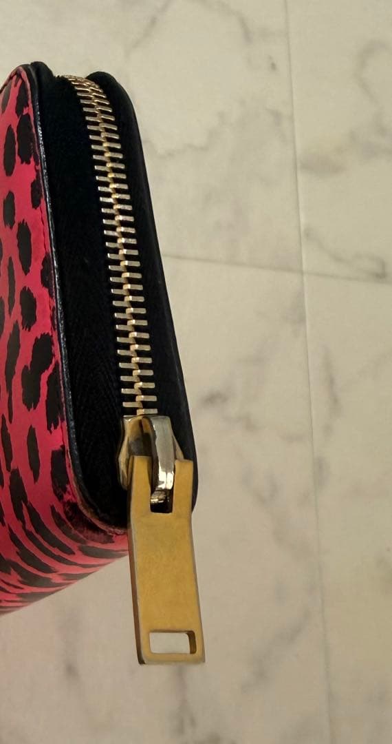 【希少】 SAINT LAURENT レオパード 長財布 ピンク ヒョウ