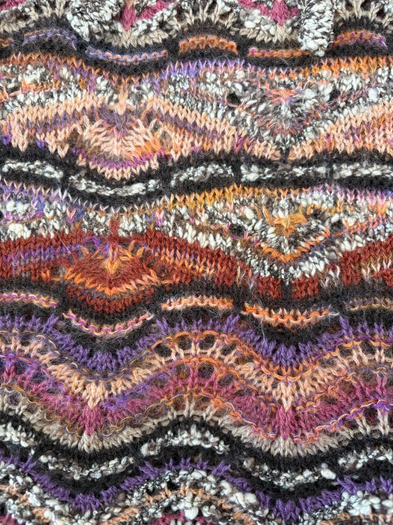 MISSONI ニット巻スカート マルチカラー 波柄 ウエスト紐