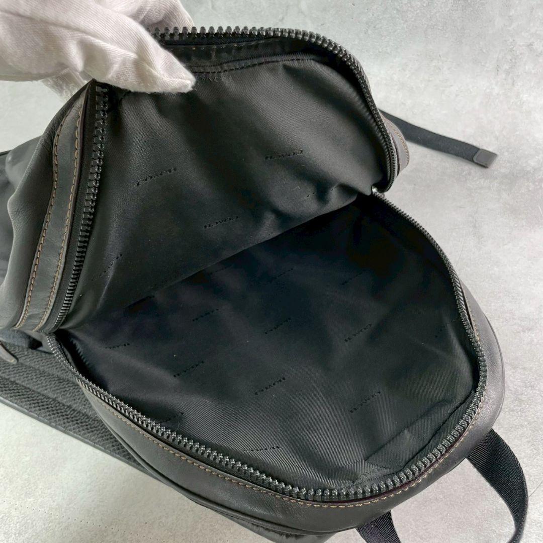美品 コーチ アカデミー 2室 バックパック ビジネスバッグ A4可 レザー 黒