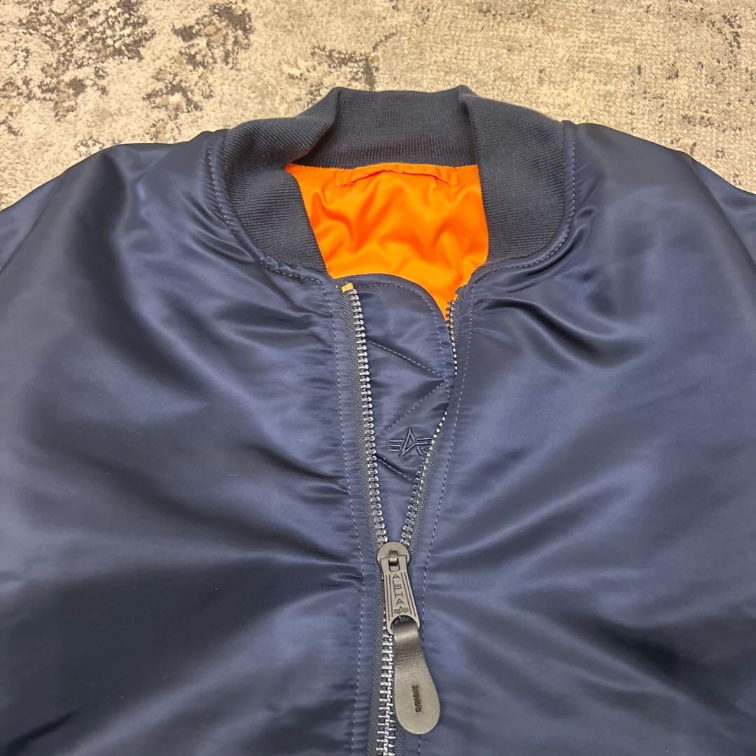 【美品】アルファ ALPHA MA-1 フライトジャケット ネイビー XLサイズ