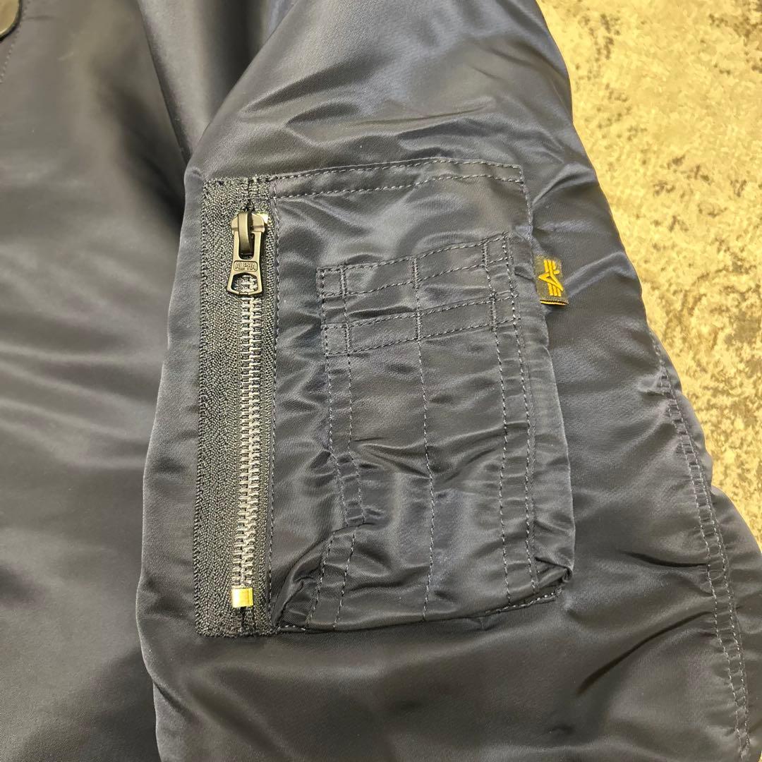 【美品】アルファ ALPHA MA-1 フライトジャケット ネイビー XLサイズ