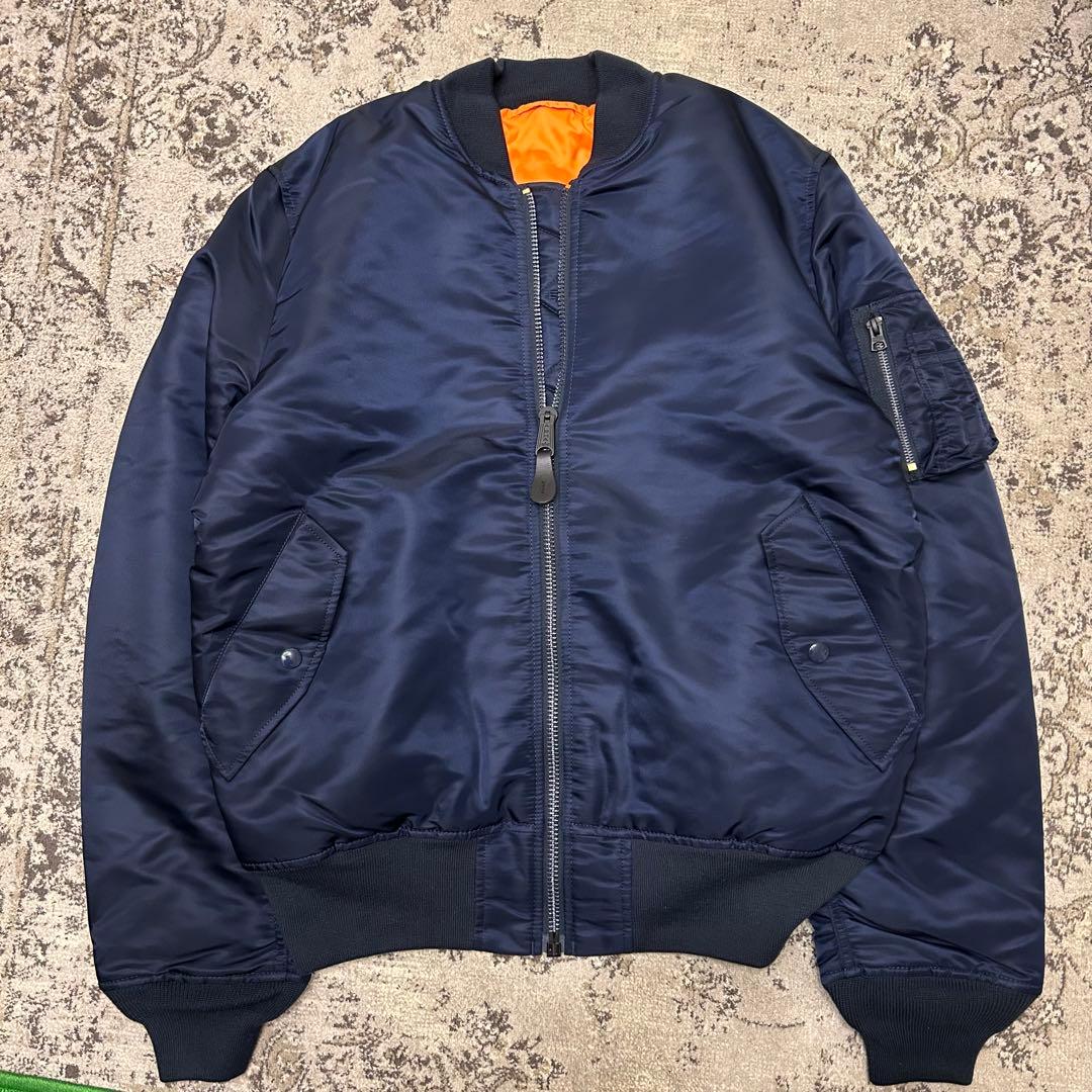 【美品】アルファ ALPHA MA-1 フライトジャケット ネイビー XLサイズ