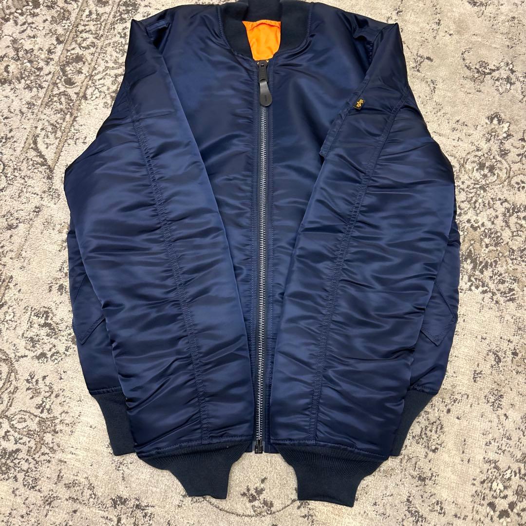 【美品】アルファ ALPHA MA-1 フライトジャケット ネイビー XLサイズ