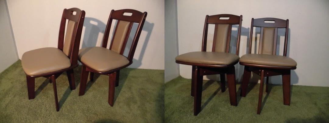 送料無料【限定品/新品】★高級回転ダイニングチェア6脚セット【ダークブラウン】