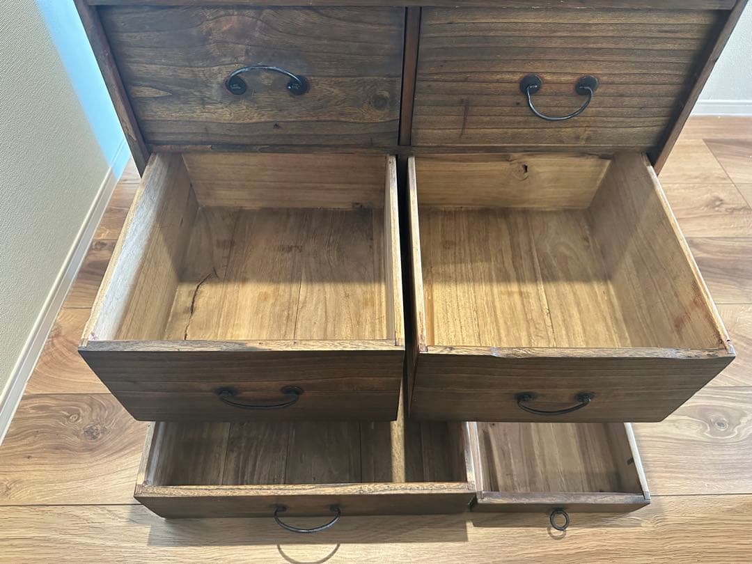 【お値下げ！】和箪笥リメイクチェスト 昭和レトロ無垢材 和モダン古材