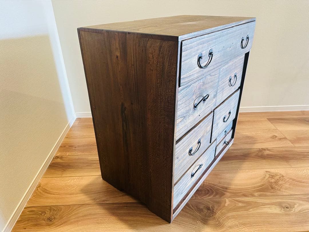 【お値下げ！】和箪笥リメイクチェスト 昭和レトロ無垢材 和モダン古材