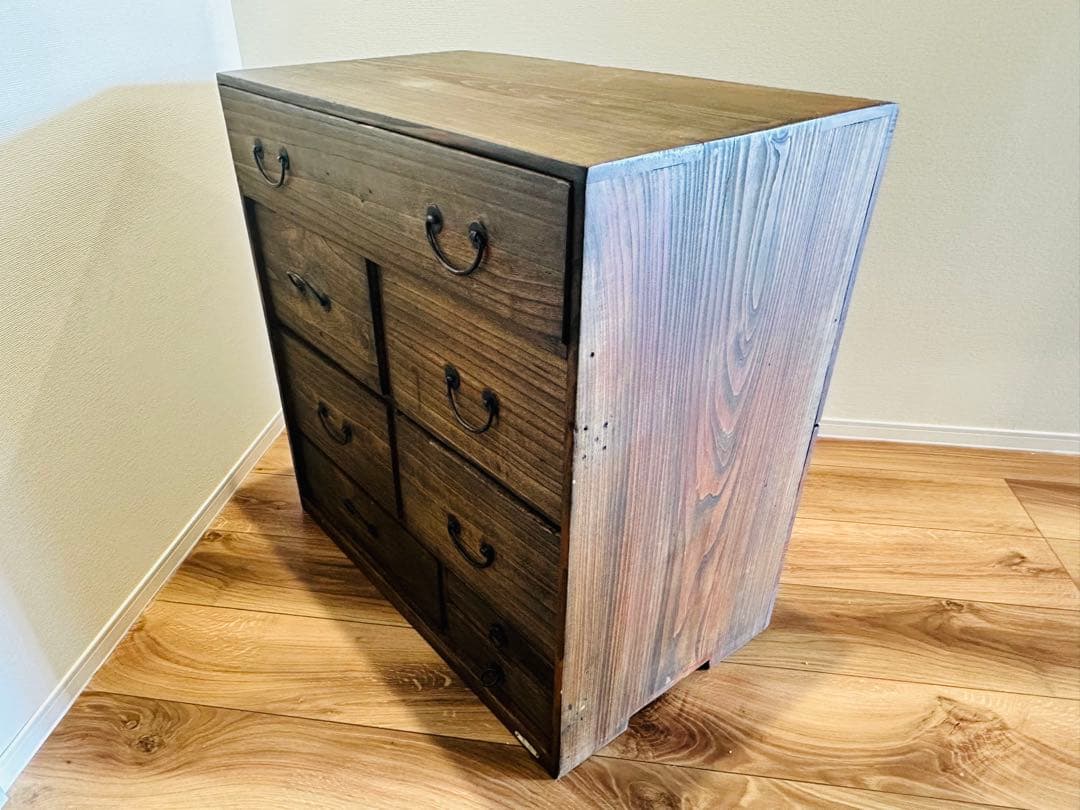 【お値下げ！】和箪笥リメイクチェスト 昭和レトロ無垢材 和モダン古材