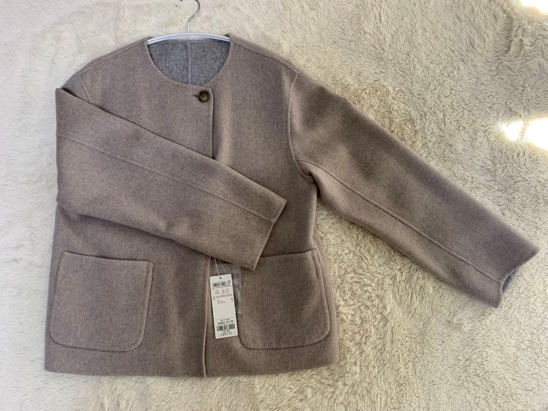 j.PRESS LADIES【リバーシブル】ノーカラーショートコート