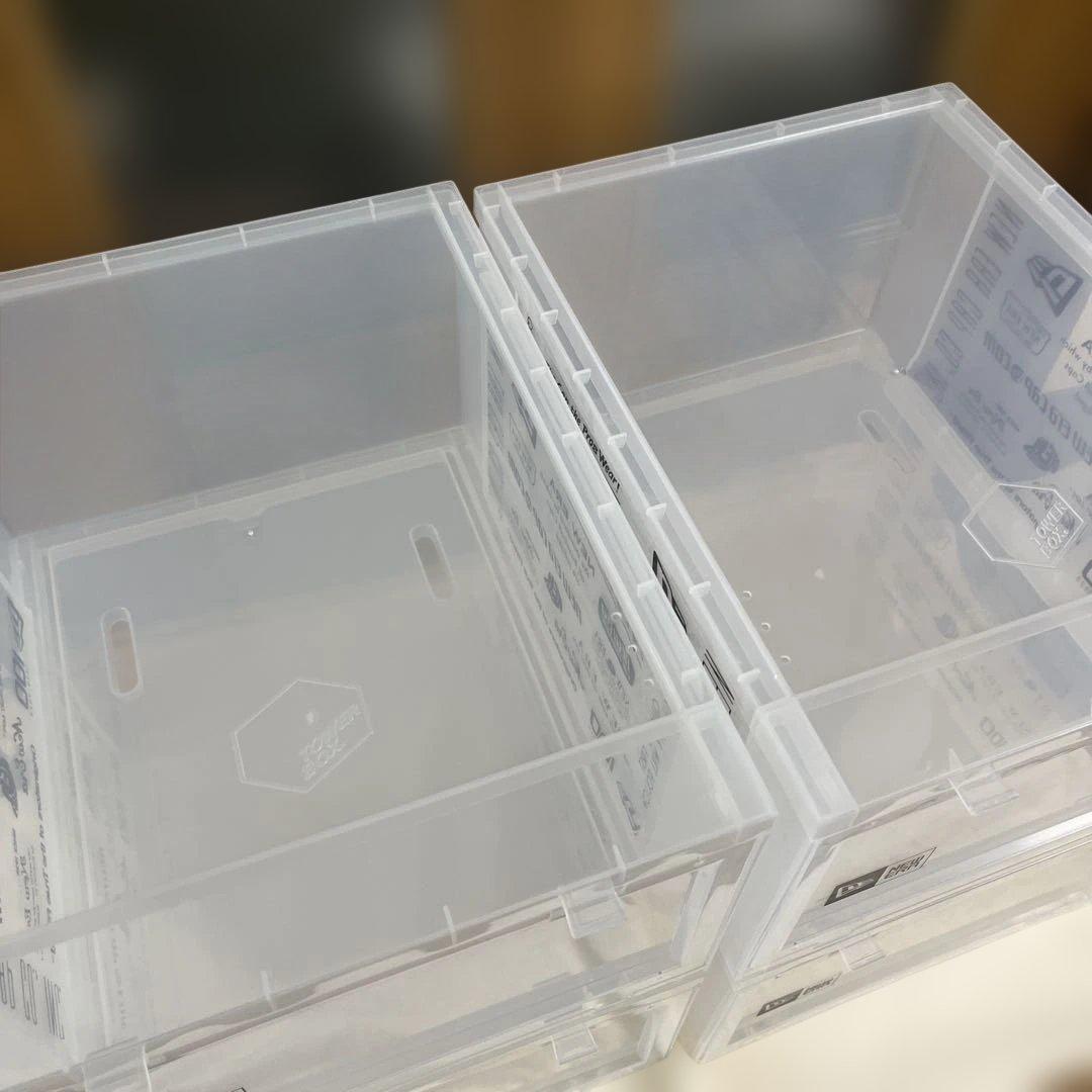 タワーボックス　ニューエラ　ロゴ　クリア4箱　収納　帽子