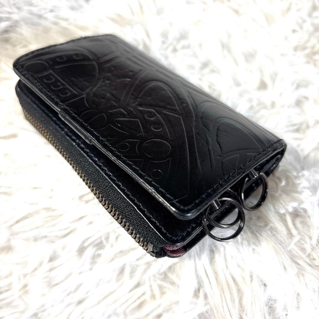 Vivienne Westwood 小銭入れ付き4連キーケース オーブ型押し　黒