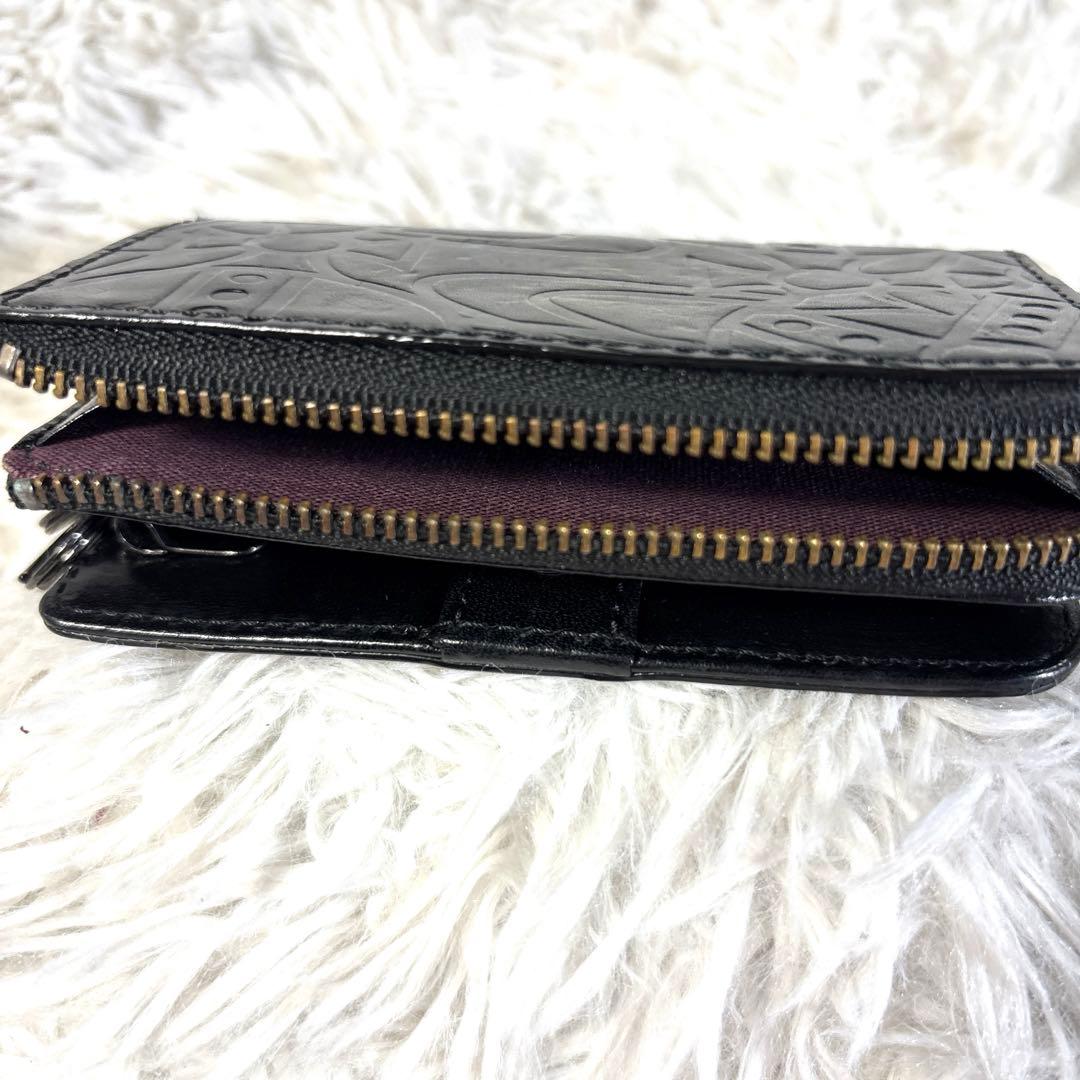 Vivienne Westwood 小銭入れ付き4連キーケース オーブ型押し　黒