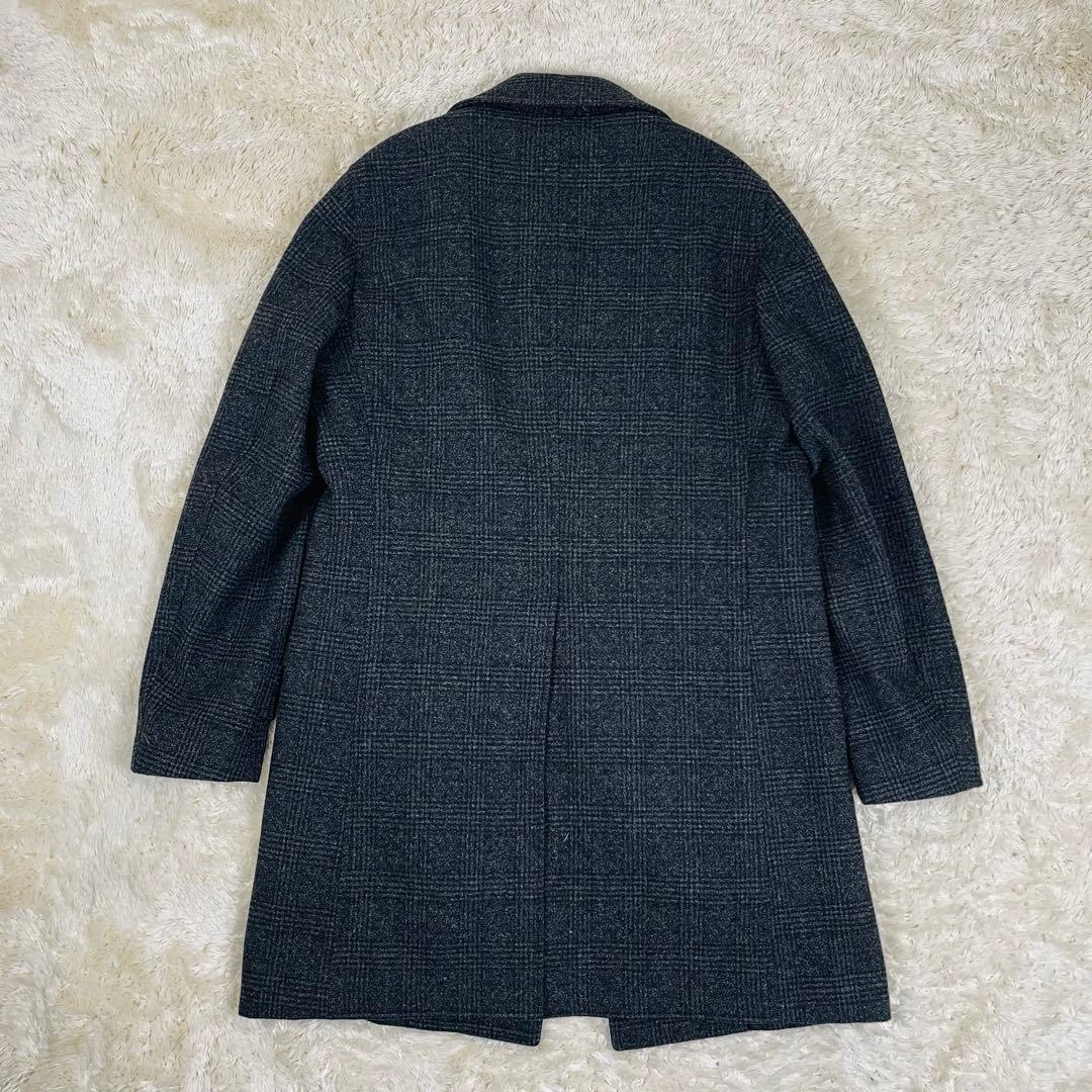 グリーンレーベル×ロロピアーナ ステンカラーコート Lライナー着脱可　チェック