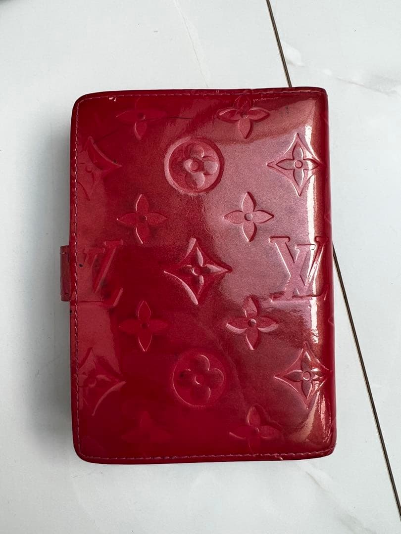 【訳あり】LOUIS VUITTON 手帳 ケースヴェルニ　モノグラム　赤