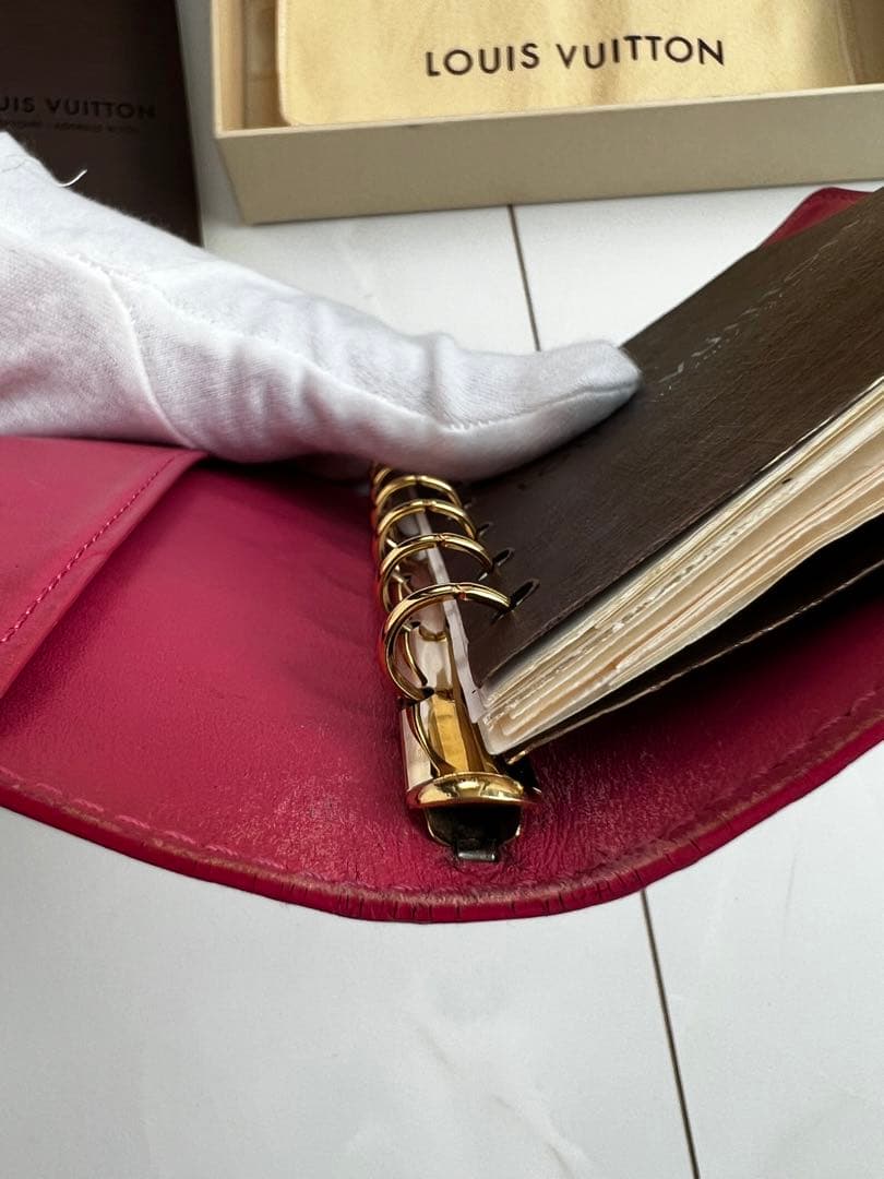 【訳あり】LOUIS VUITTON 手帳 ケースヴェルニ　モノグラム　赤