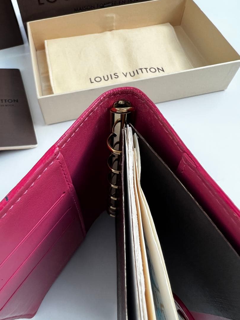 【訳あり】LOUIS VUITTON 手帳 ケースヴェルニ　モノグラム　赤