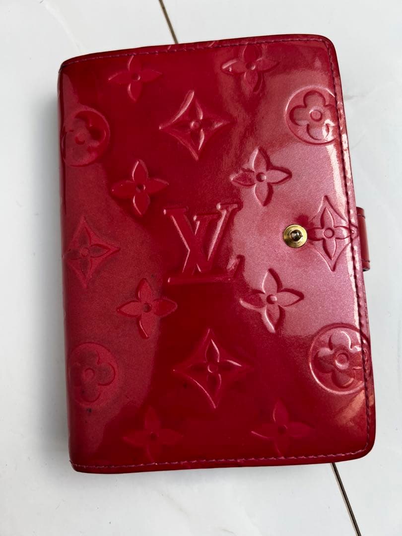 【訳あり】LOUIS VUITTON 手帳 ケースヴェルニ　モノグラム　赤