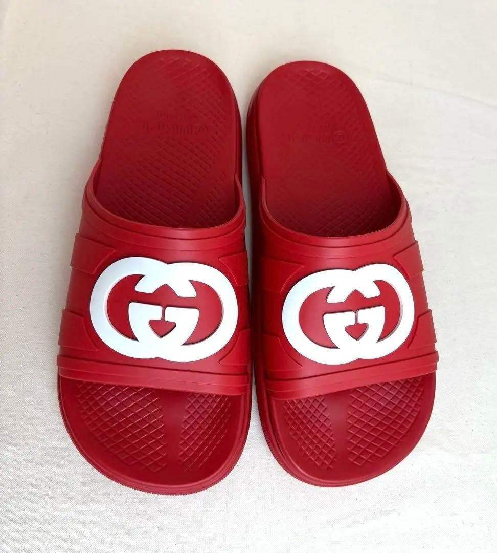 【新品】GUCCI サンダル　ラバー　レッド 29cm