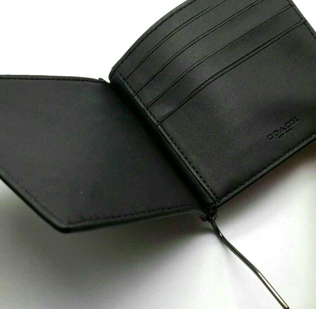 COACH マネークリップ 新品 チャコール×ブラック 限定品 コーチ メンズ