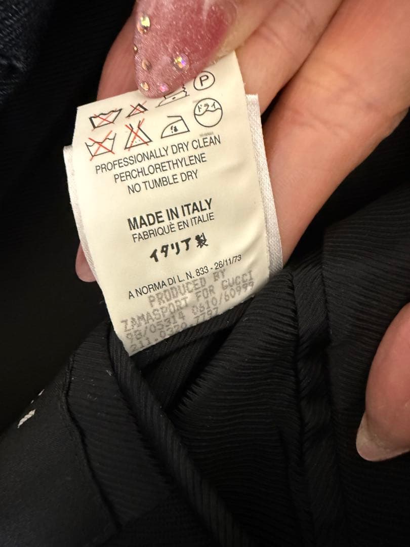 GUCCI 黒のチェスターコート ロングスタイル