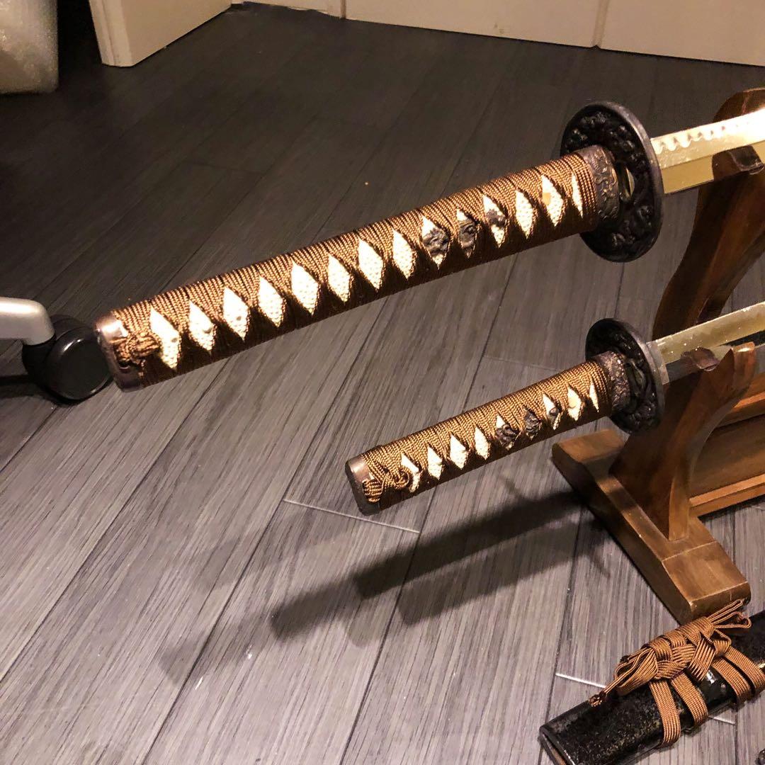 本格模造刀　居合刀　 セット　太刀　脇差　大小セット　茶拵え