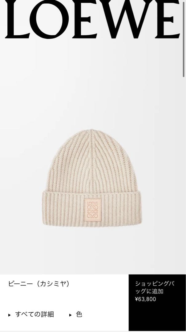【再大大大再値下げしました！】LOEWE ベージュ ニット帽