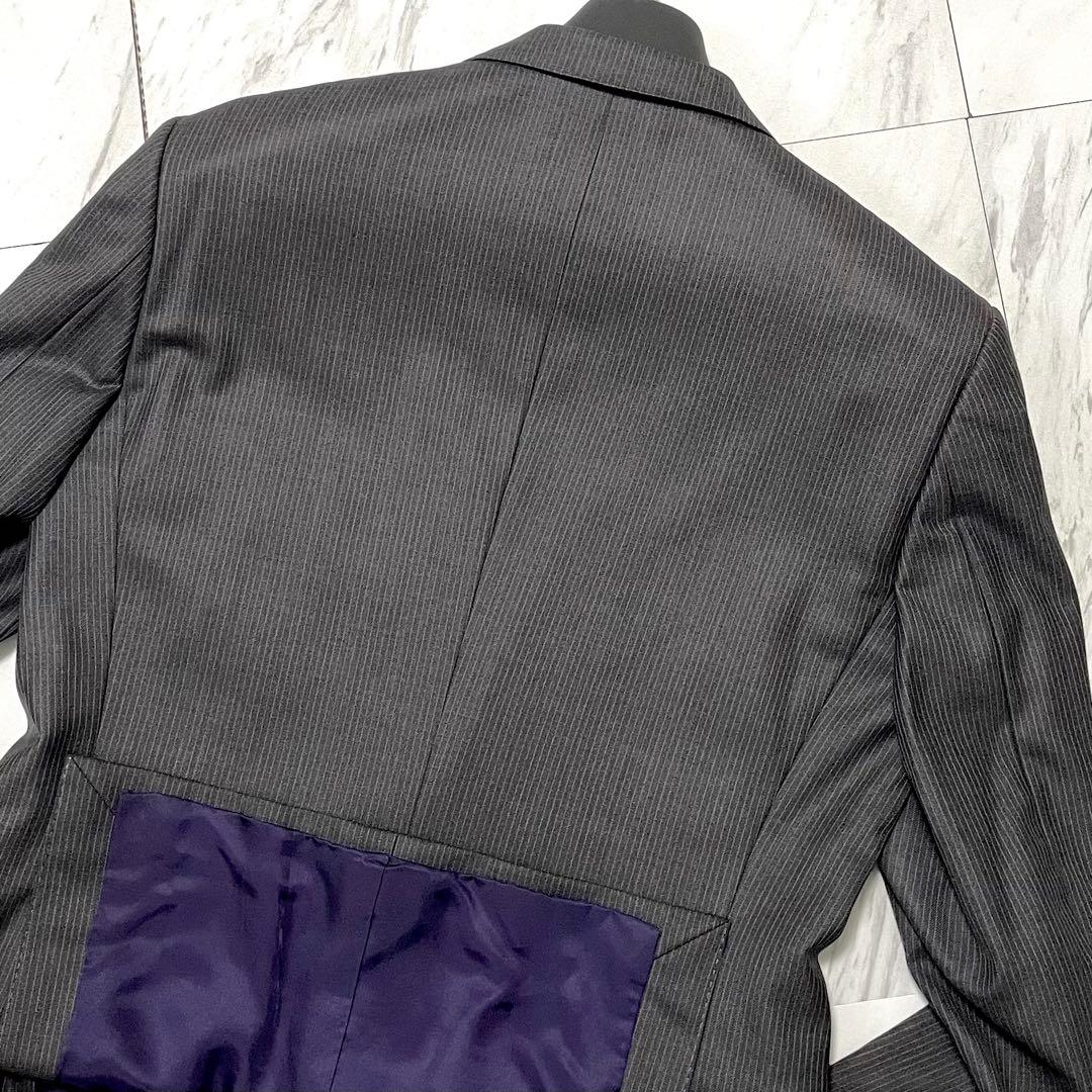 美品⭐️ポールスミス × ゼニア 3ピース マルチストライプ 裏地紫 グレー L