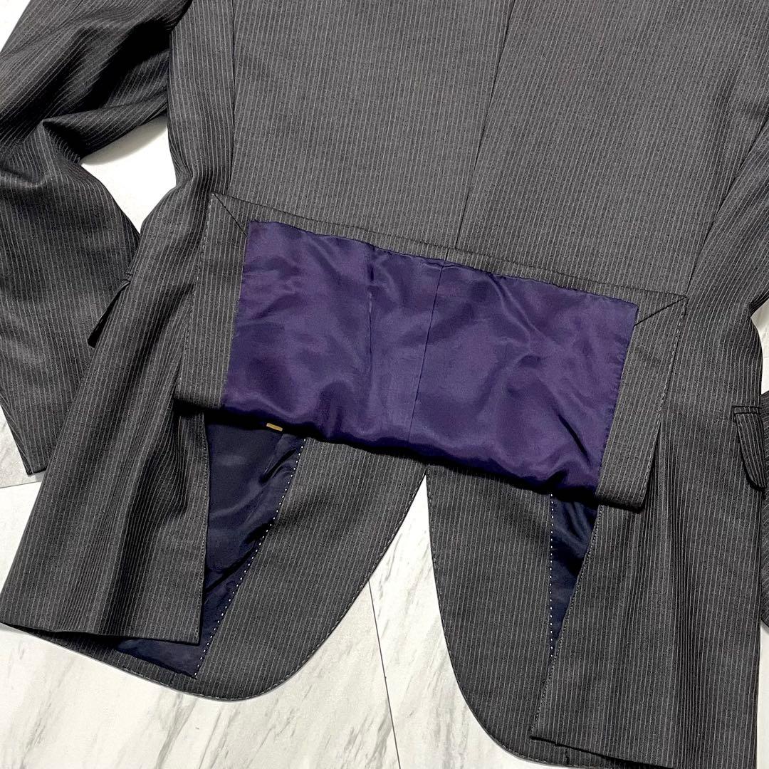 美品⭐️ポールスミス × ゼニア 3ピース マルチストライプ 裏地紫 グレー L