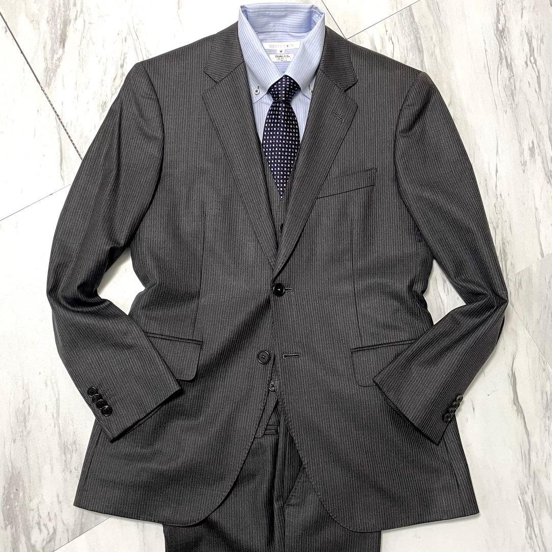 美品⭐️ポールスミス × ゼニア 3ピース マルチストライプ 裏地紫 グレー L