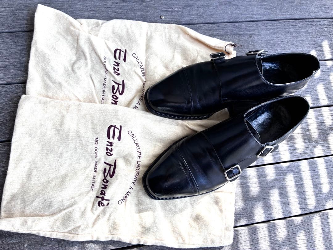 Enzo Bonafé エンッオ・ボナフェ　ブラック ダブルモンクシューズ