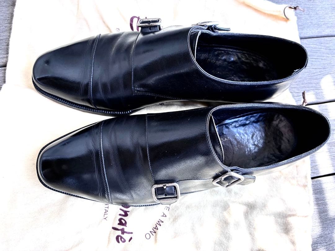 Enzo Bonafé エンッオ・ボナフェ　ブラック ダブルモンクシューズ