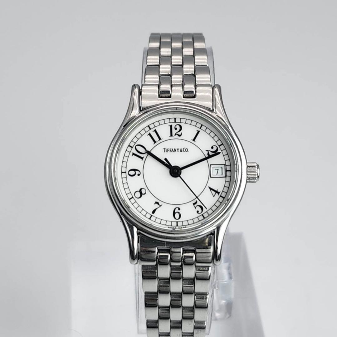 美品✨　ティファニー　クラシック　腕時計　ラウンド　純正SSベルト　レディース