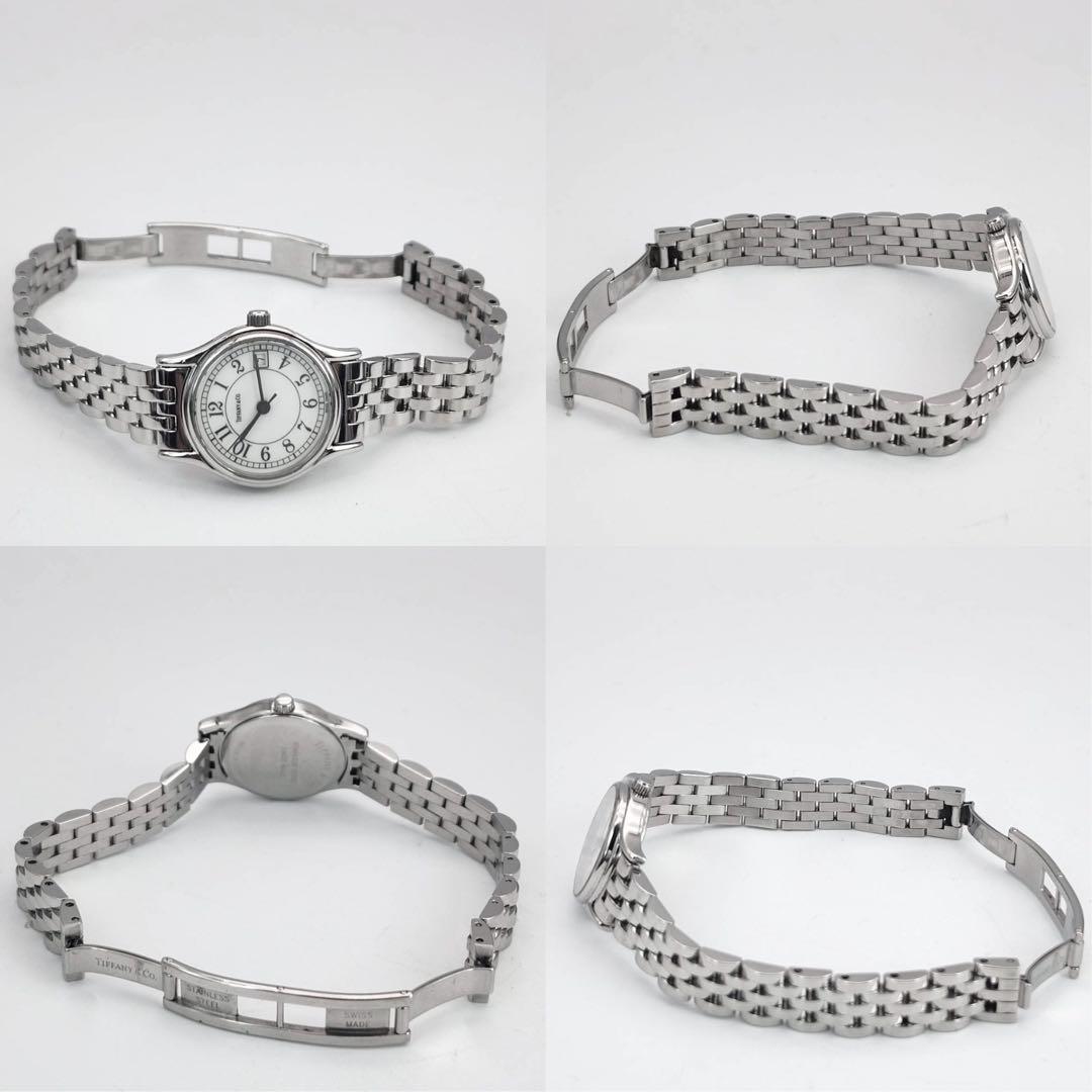 美品✨　ティファニー　クラシック　腕時計　ラウンド　純正SSベルト　レディース