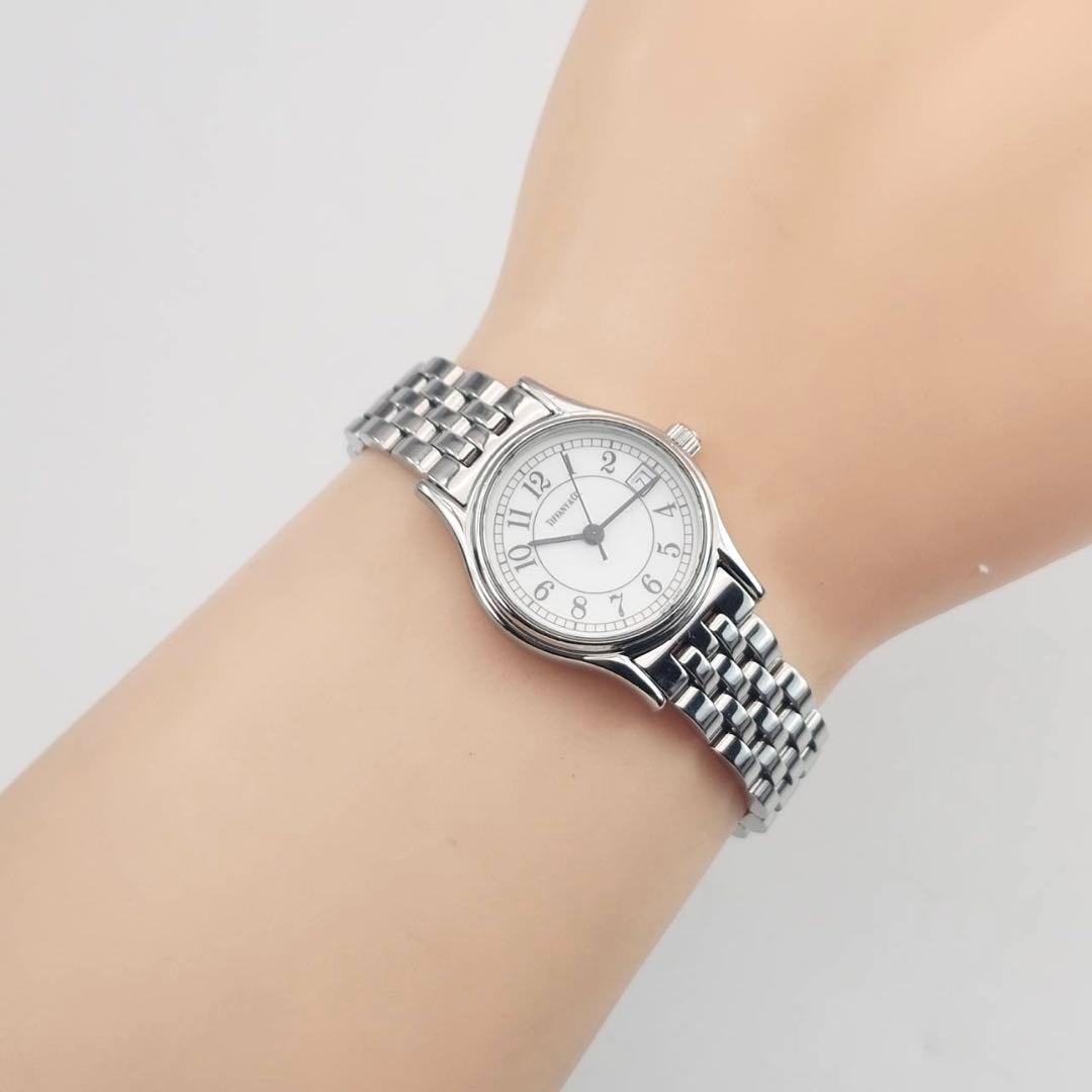 美品✨　ティファニー　クラシック　腕時計　ラウンド　純正SSベルト　レディース