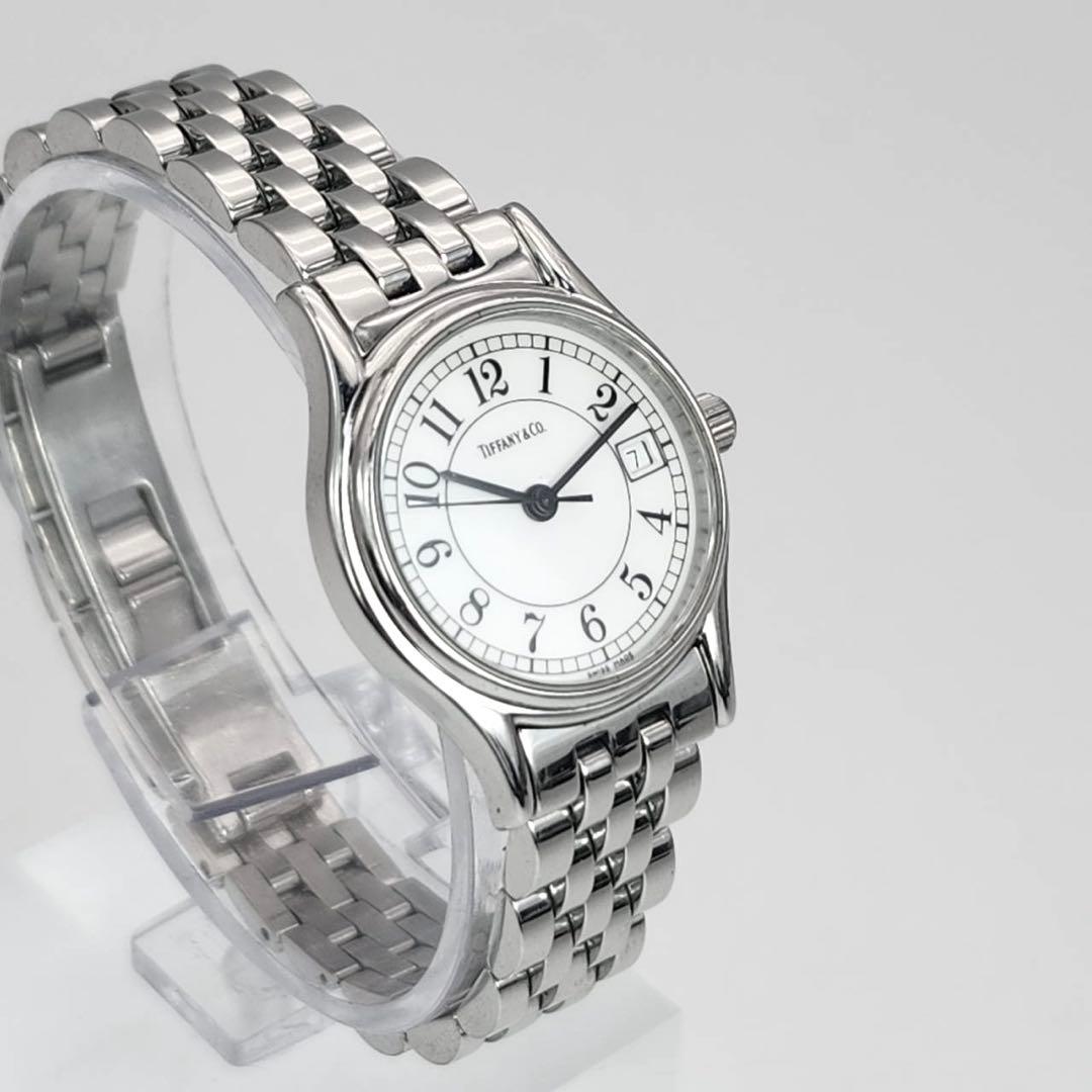 美品✨　ティファニー　クラシック　腕時計　ラウンド　純正SSベルト　レディース