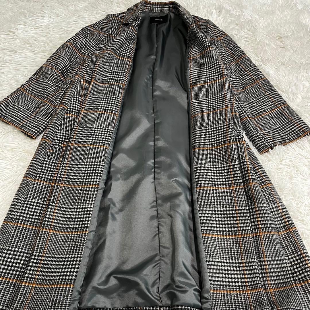 【極美品】アルアバイル チェックチェスターコート M サイズ1 毛 ウール