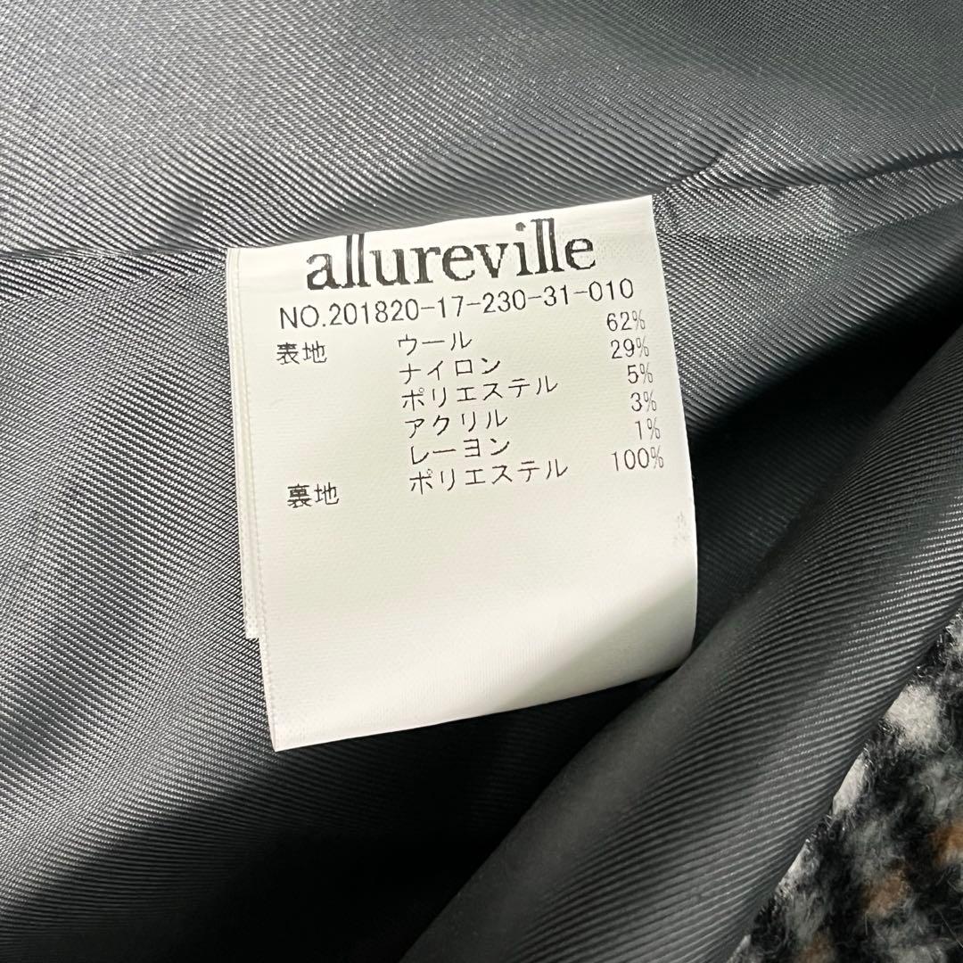 【極美品】アルアバイル チェックチェスターコート M サイズ1 毛 ウール