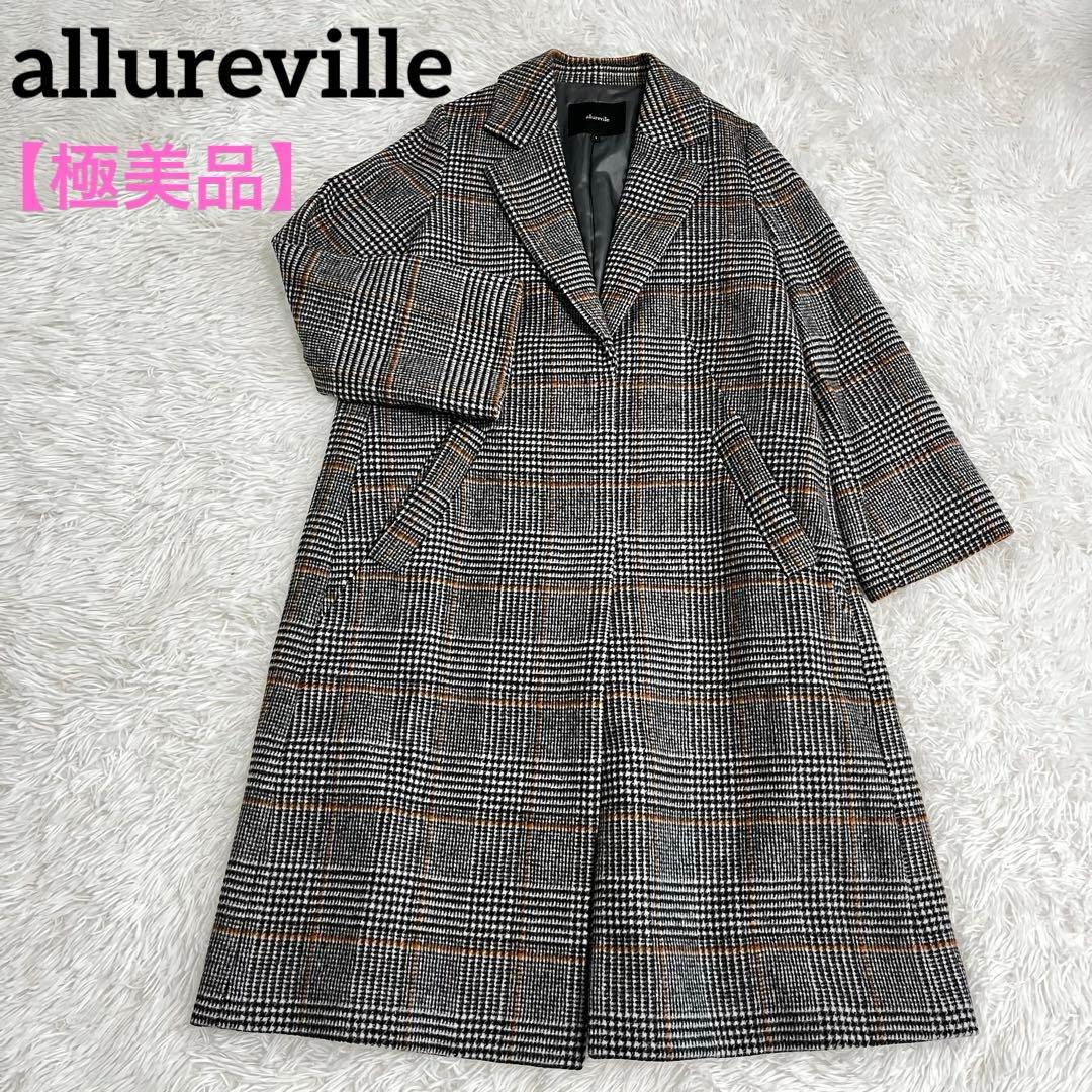 【極美品】アルアバイル チェックチェスターコート M サイズ1 毛 ウール