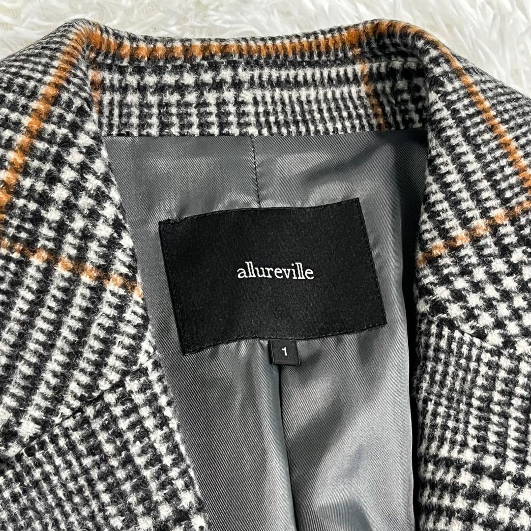 【極美品】アルアバイル チェックチェスターコート M サイズ1 毛 ウール