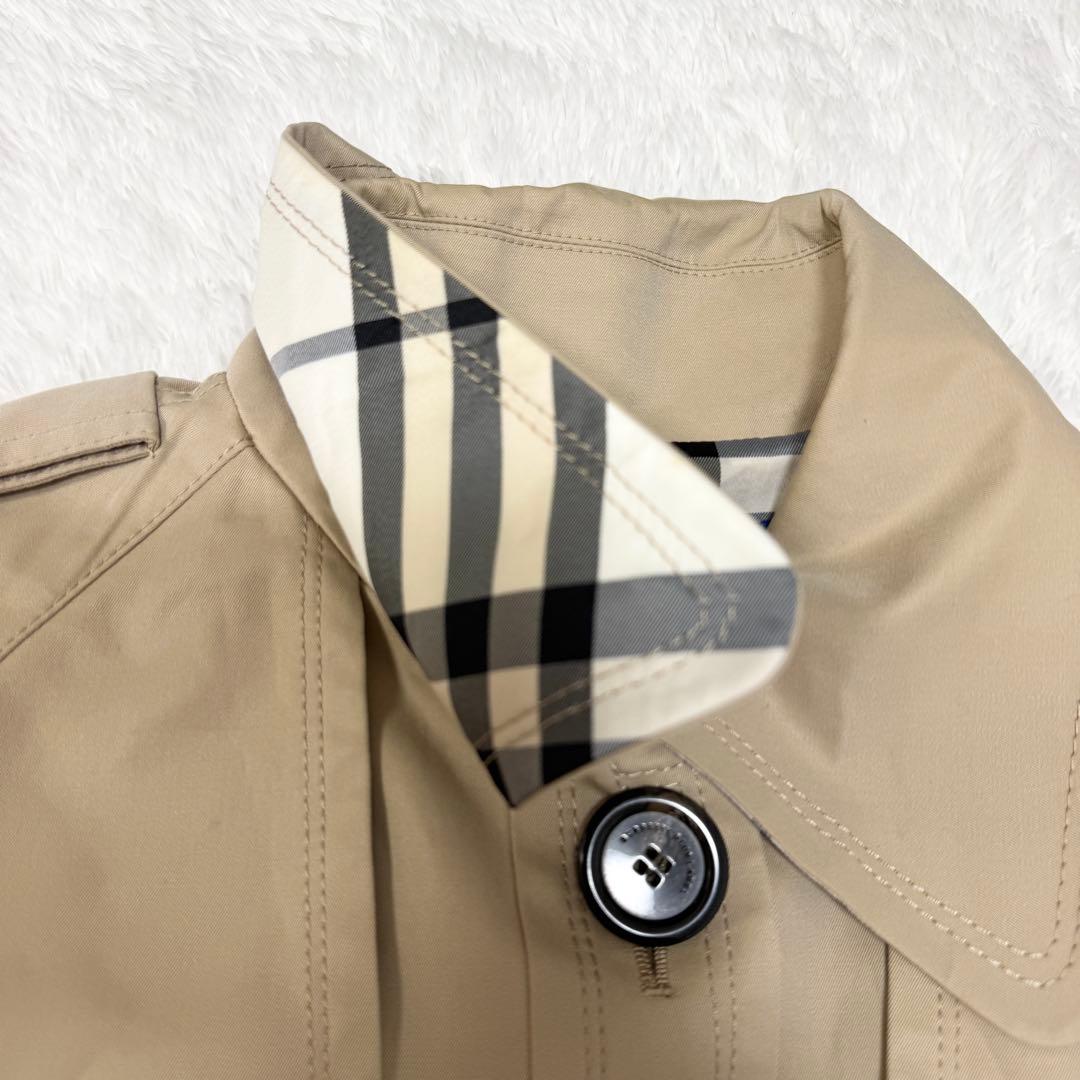 【バーバリーブルーレーベル】トレンチコート Aラインノバチェック40（L）