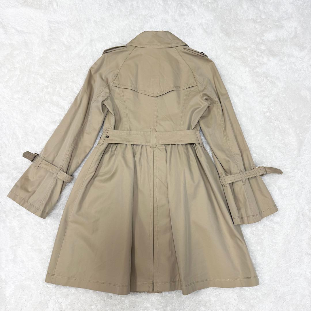 【バーバリーブルーレーベル】トレンチコート Aラインノバチェック40（L）