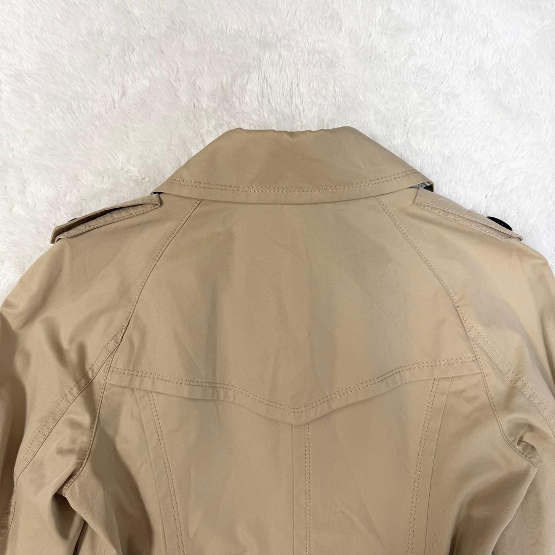 【バーバリーブルーレーベル】トレンチコート Aラインノバチェック40（L）