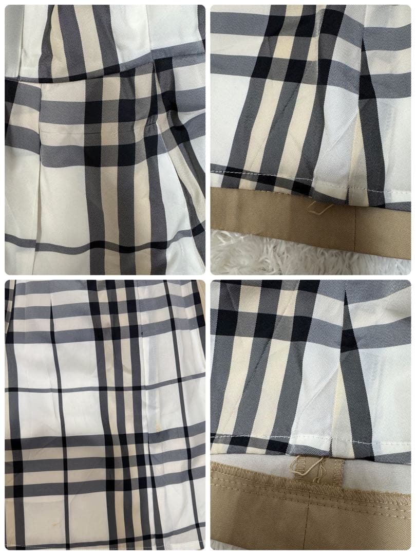 【バーバリーブルーレーベル】トレンチコート Aラインノバチェック40（L）