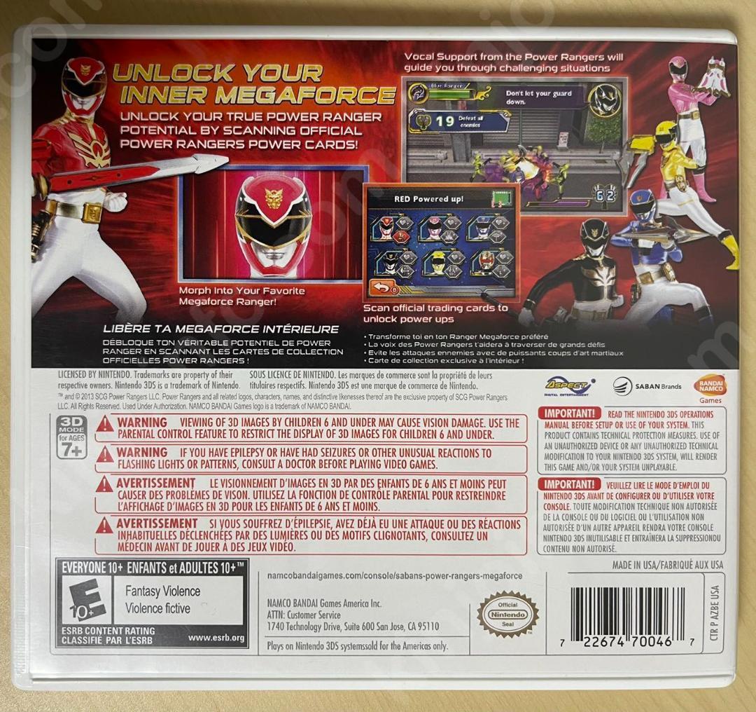 Power Rangers MegaForce【中古美品・3DS北米版】