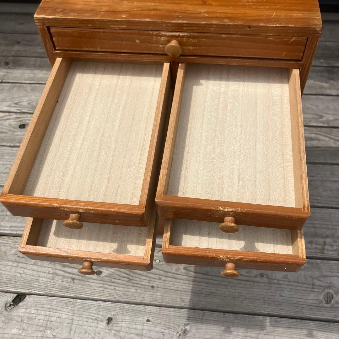 昭和レトロ 木製薬箱 ミニチェスト 箪笥 引き出し収納 引き出し 19杯 9段