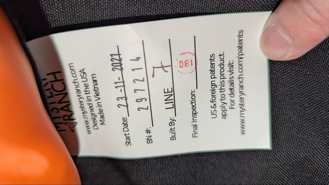 ゆ*う様 【MYSTERY RANCH】3WAY WILDFIRE BLACK