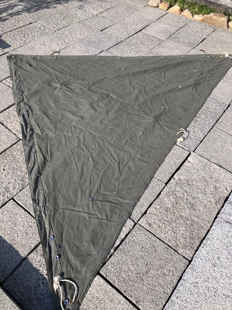 スウェーデン軍幕　初期グレー4枚　ポール付き