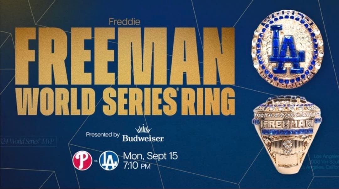 【25/9/15来場者限定】ドジャース ワールドチャンピオンリング(フリーマン)