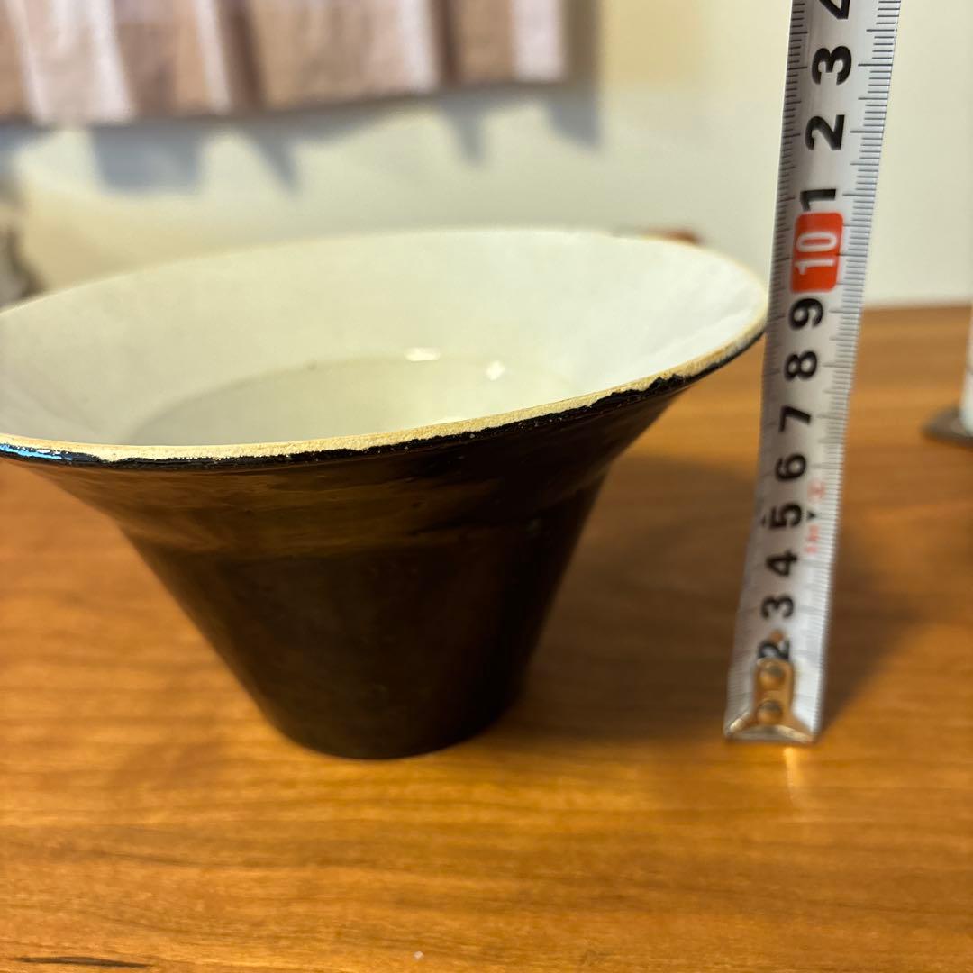三浦ナオコさん作品・黒白陶器円錐形ボウル