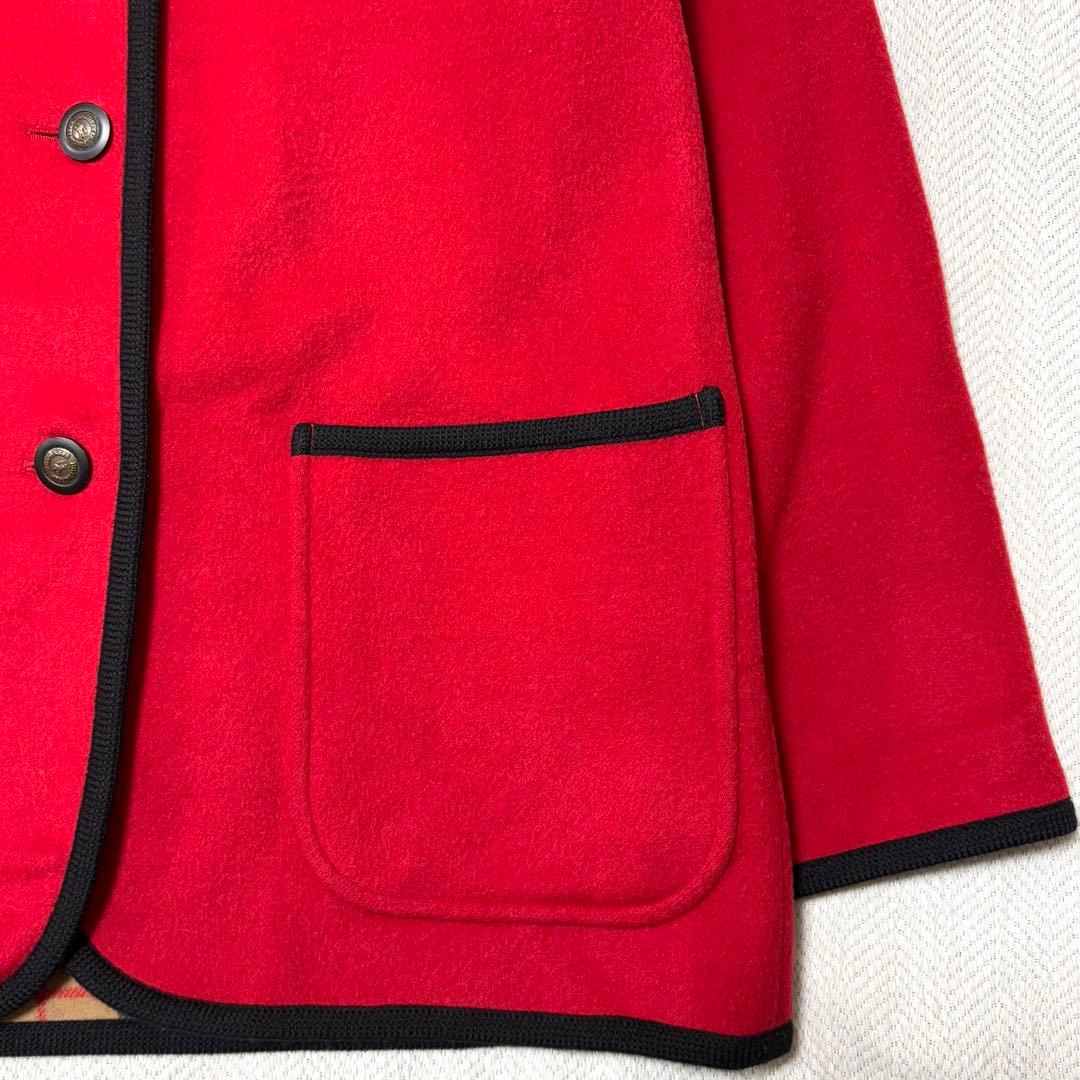 専用　BURBERRY バーバリー カシミヤ ウール ノバチェック コート 赤